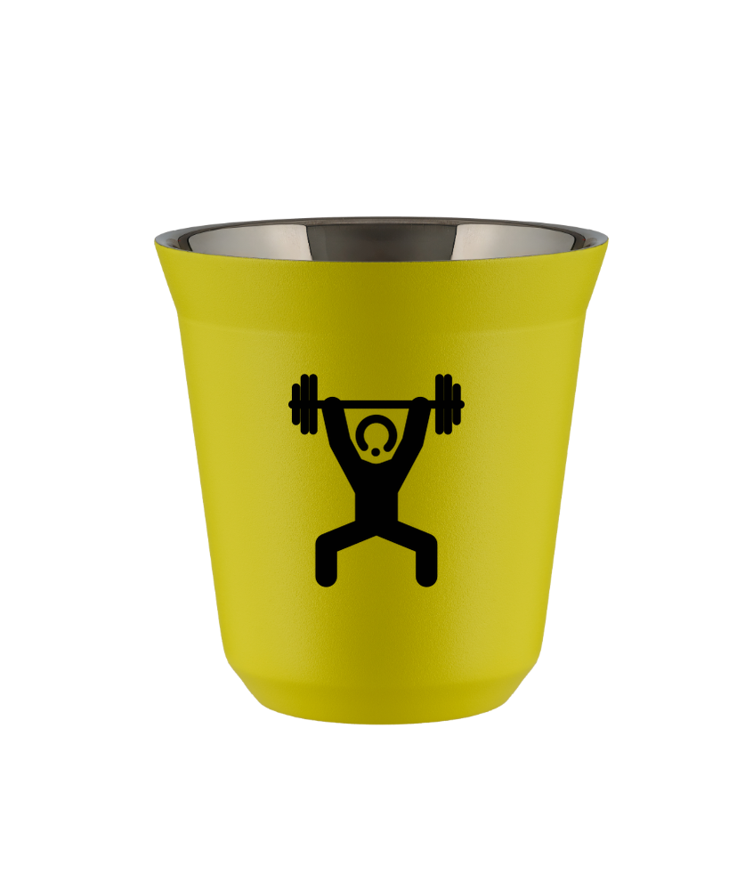 Tasse 80 ml JAUNE "Homme fort 1"