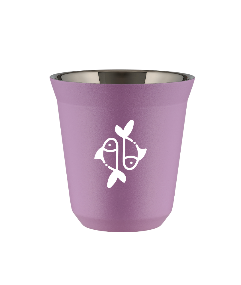 Tasse 80 ml LILAS "Poissons (blanc)"