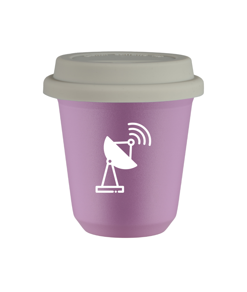 Tasse 80 ml LILAS "Antenne (blanc)", avec couvercle blanc Tasse 80 ml LILAS "Antenne (blanc)", avec couvercle blanc
