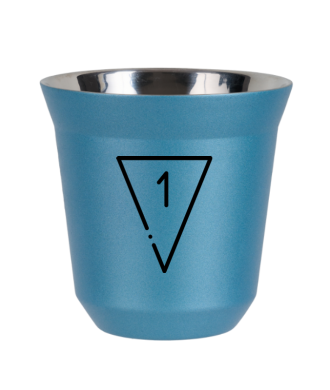 Tasse 80 ml BLEU CLAIR MÉTALLIQUE "1" Tasse 80 ml BLEU CLAIR MÉTALLIQUE "1"