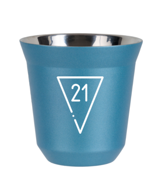 Tasse 80 ml BLEU CLAIR MÉTALLIQUE "21 (blanc)" Tasse 80 ml BLEU CLAIR MÉTALLIQUE "21 (blanc)"