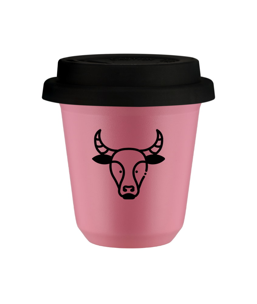 Tasse 80 ml ROSE "Taureau (noir)", avec couvercle noir Tasse 80 ml ROSE "Taureau (noir)", avec couvercle noir