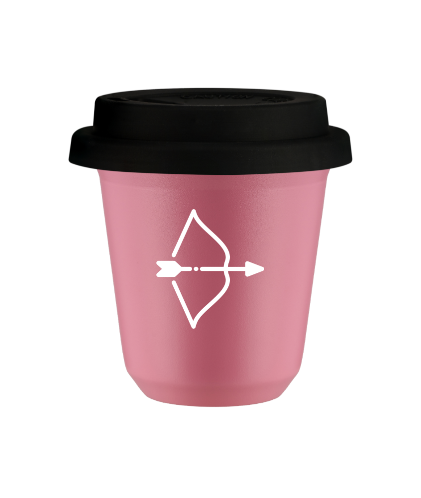 Tasse 80 ml ROSE "Sagittaire (blanc)", avec couvercle noir Tasse 80 ml ROSE "Sagittaire (blanc)", avec couvercle noir