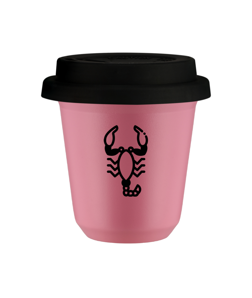 Tasse 80 ml ROSE "Scorpion", avec couvercle noir Tasse 80 ml ROSE "Scorpion", avec couvercle noir