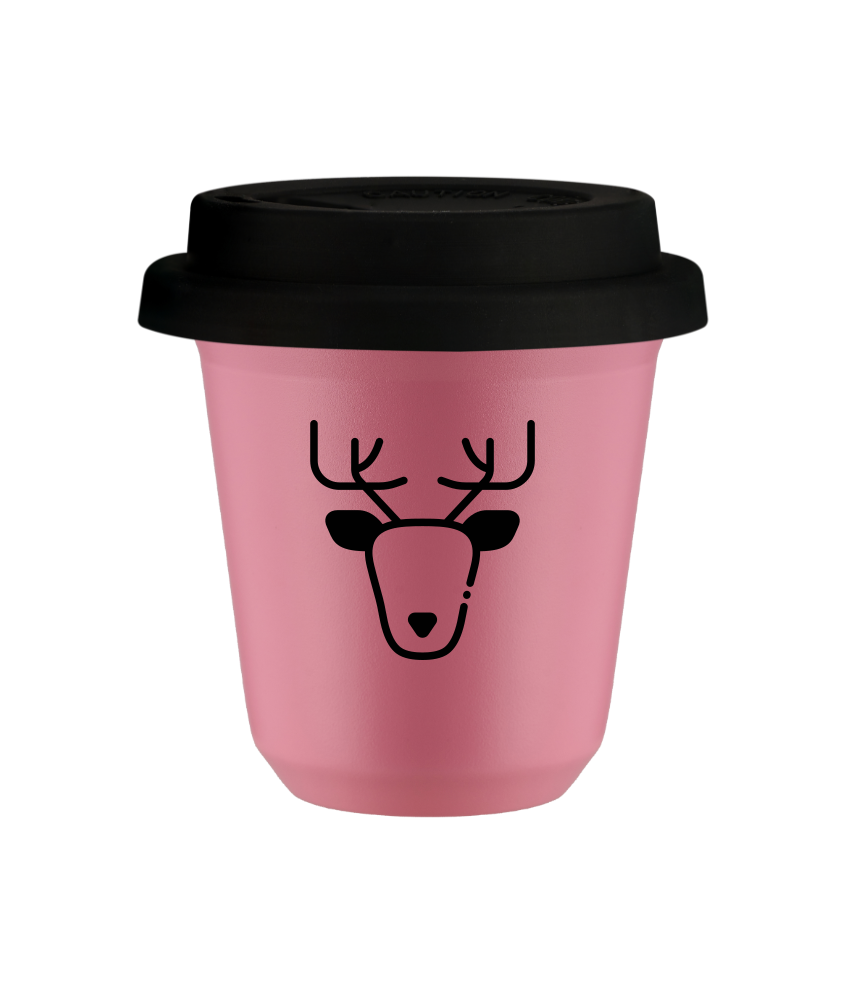 Tasse 80 ml ROSE "Renne", avec couvercle noir Tasse 80 ml ROSE "Renne", avec couvercle noir