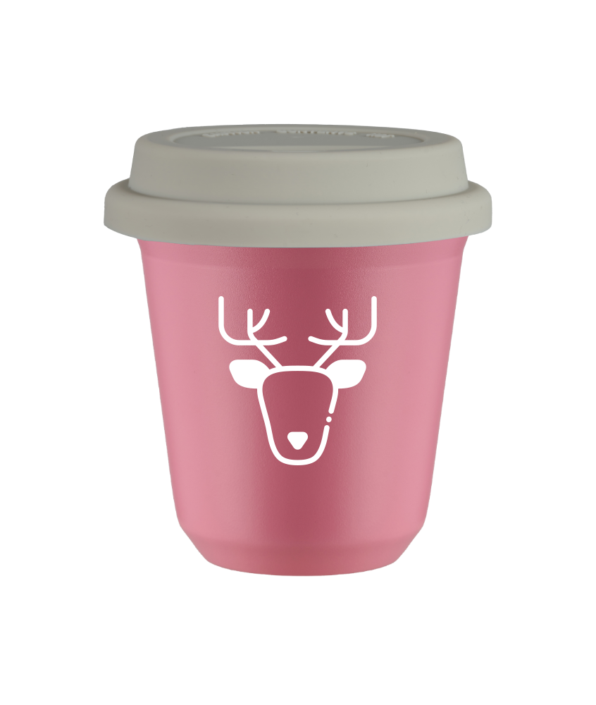 Tasse 80 ml ROSE "Renne (blanc)", avec couvercle blanc Tasse 80 ml ROSE "Renne (blanc)", avec couvercle blanc