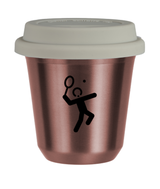 Tasse 80 ml OR ROSE "Tennis 2", avec couvercle blanc Tasse 80 ml OR ROSE "Tennis 2", avec couvercle blanc