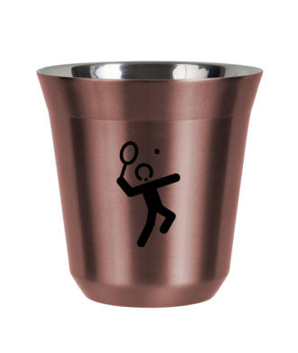 Tasse 80 ml OR ROSE "Tennis 2 (noir)" Tasse 80 ml OR ROSE "Tennis 2 (noir)"