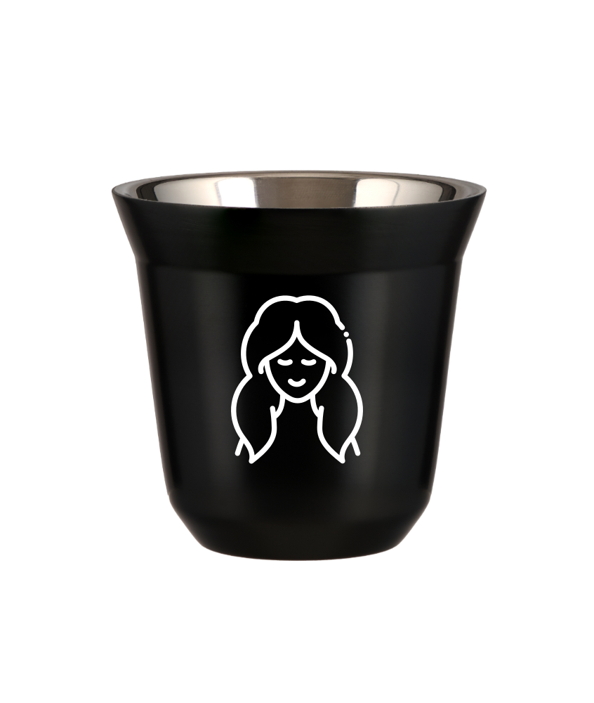 Tasse 150 ml NOIR "Vierge (blanc)"