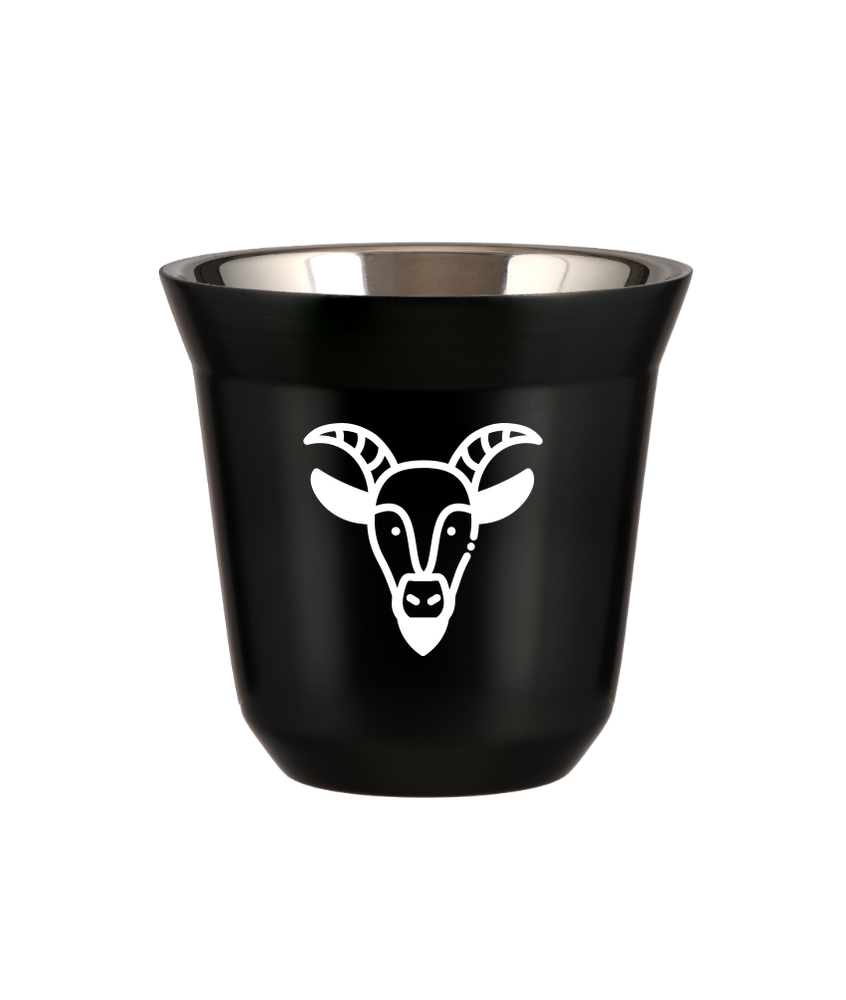 Tasse 150 ml NOIR "Capricorne (blanc)"