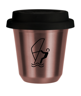 Tasse 80 ml OR ROSE "Sports nautiques", avec couvercle noir Tasse 80 ml OR ROSE "Sports nautiques", avec couvercle noir