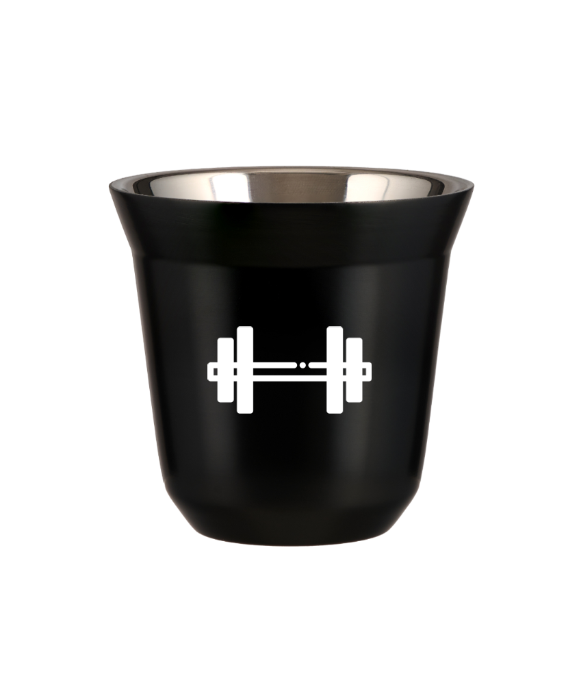 Tasse 150 ml NOIR "Haltère (blanc)" Tasse 150 ml NOIR "Haltère (blanc)"