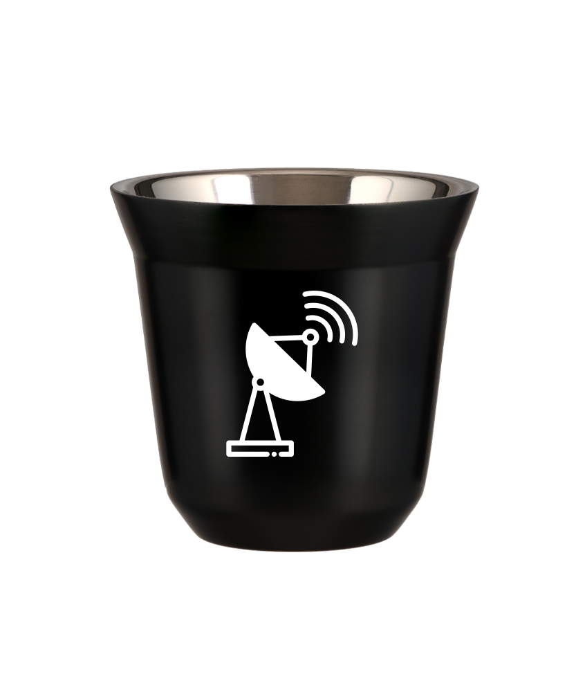 Tasse 150 ml NOIR "Antenne (blanc)" Tasse 150 ml NOIR "Antenne (blanc)"
