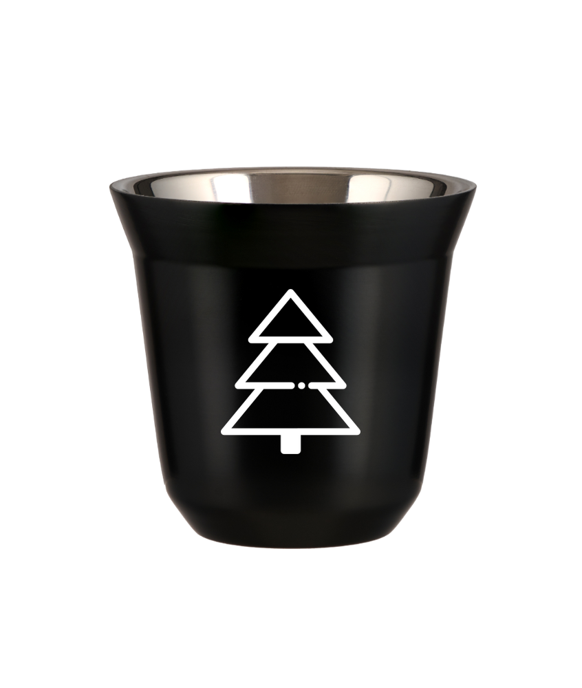 Tasse 150 ml NOIR "Sapin de Noël (blanc)"