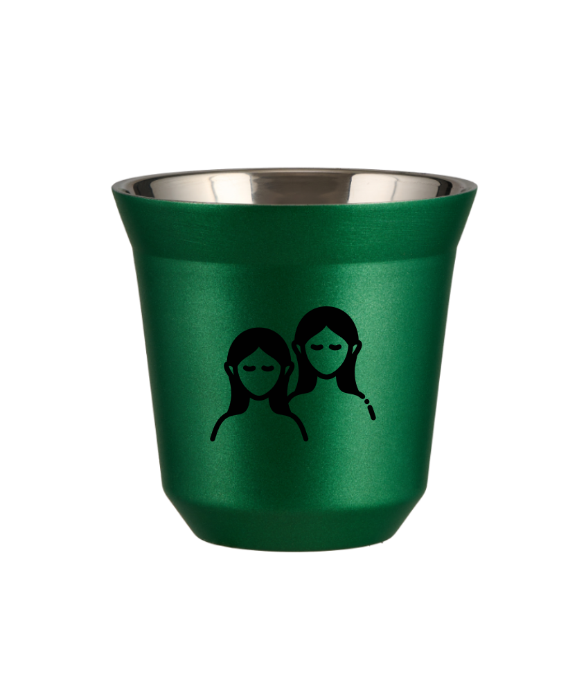 Tasse 150 ml VERT MÉTALLIQUE "Gémeaux" Tasse 150 ml VERT MÉTALLIQUE "Gémeaux"