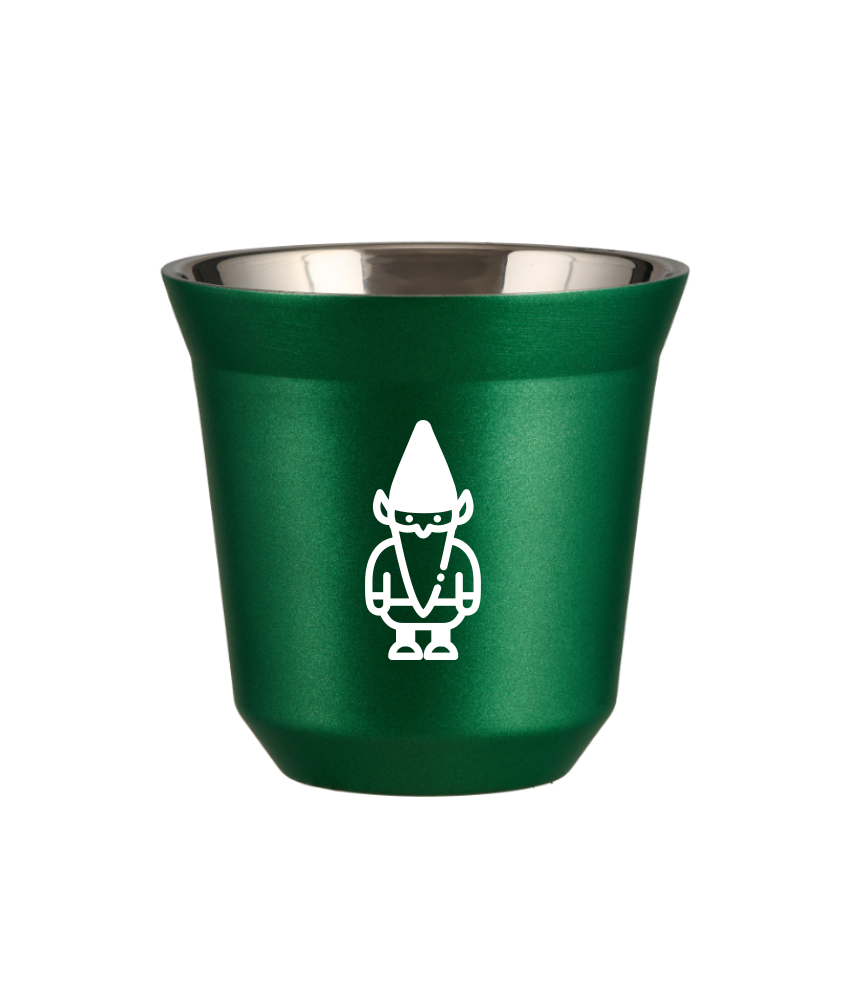 Tasse 150 ml VERT MÉTALLIQUE "Nain 2 (blanc)"