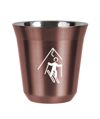 Tasse 80 ml OR ROSE "Ski (blanc)" Tasse 80 ml OR ROSE "Ski (blanc)"