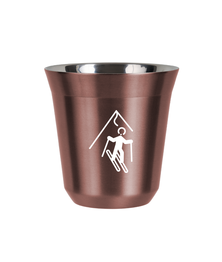 Tasse 80 ml OR ROSE "Ski (blanc)"