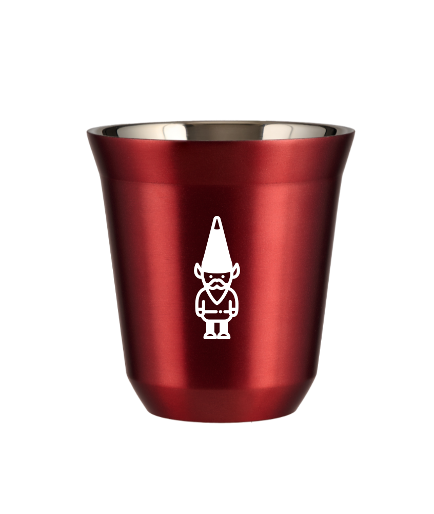 Tasse 150 ml ROUGE MÉTALLIQUE "Nain 1 (blanc)"