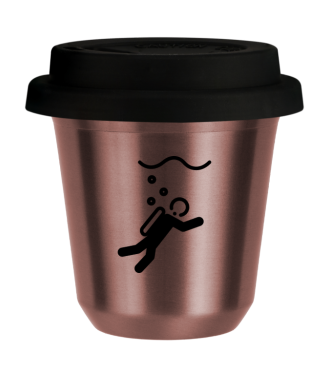 Tasse 80 ml OR ROSE "Plongée", avec couvercle noir Tasse 80 ml OR ROSE "Plongée", avec couvercle noir