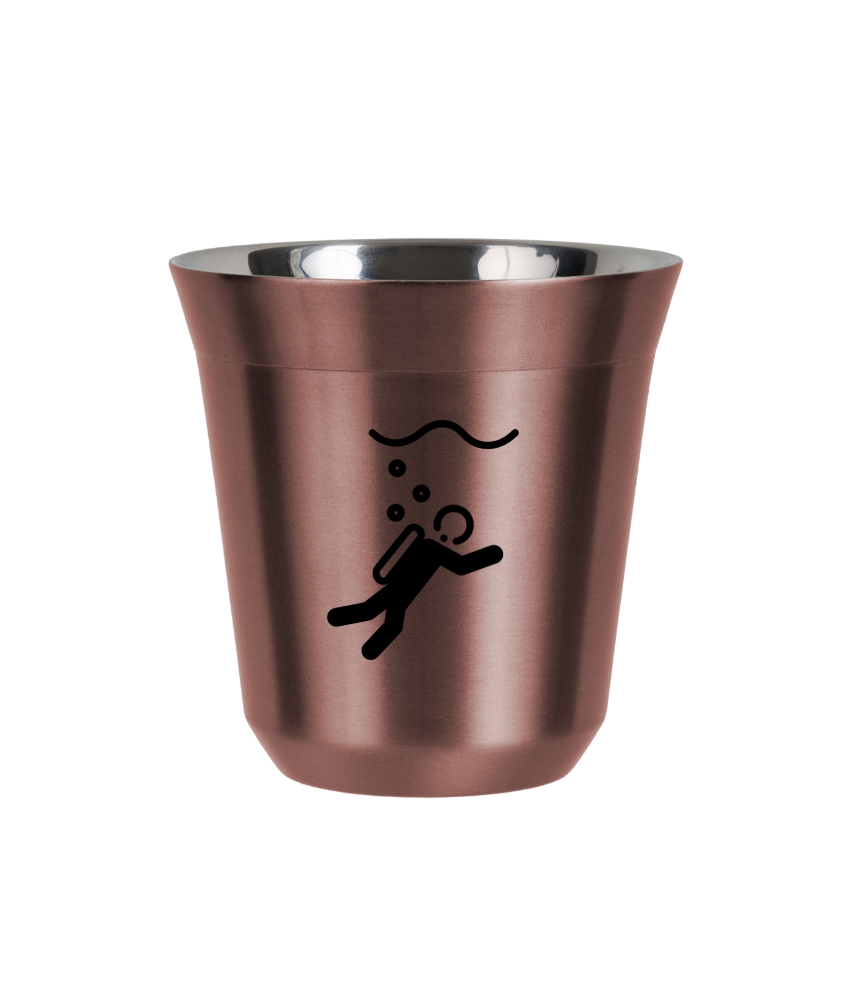Tasse 80 ml OR ROSE "Plongée (noir)"