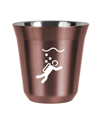 Tasse 80 ml OR ROSE "Plongée (blanc)" Tasse 80 ml OR ROSE "Plongée (blanc)"