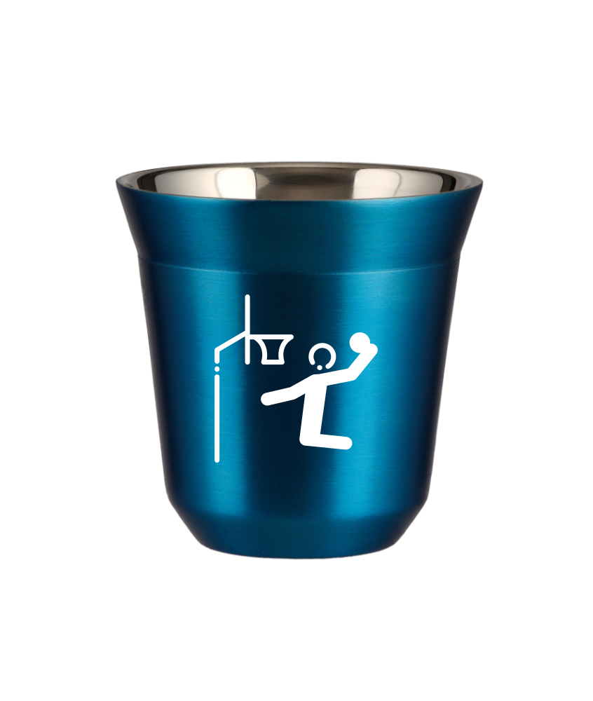 Tasse 150 ml BLEU MÉTALLIQUE "Basket-ball (blanc)" Tasse 150 ml BLEU MÉTALLIQUE "Basket-ball (blanc)"