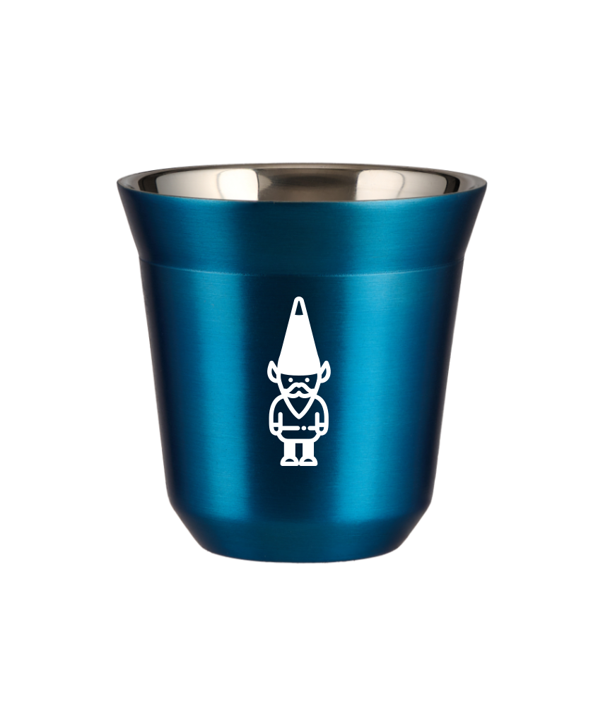 Tasse 150 ml BLEU MÉTALLIQUE "Nain 1 (blanc)"