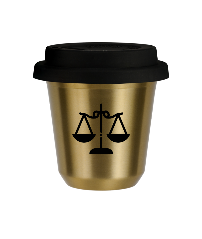 Tasse 150 ml OR "Balance", avec couvercle noir Tasse 150 ml OR "Balance", avec couvercle noir