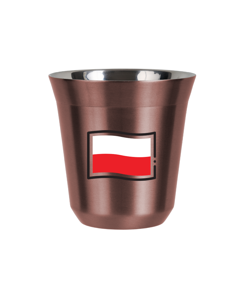 Tasse 80 ml OR ROSE "Drapeau polonais"