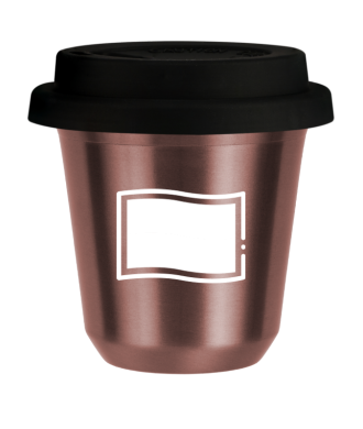 Tasse 80 ml OR ROSE "Drapeau polonais (blanc)", avec couvercle noir Tasse 80 ml OR ROSE "Drapeau polonais (blanc)", avec couvercle noir