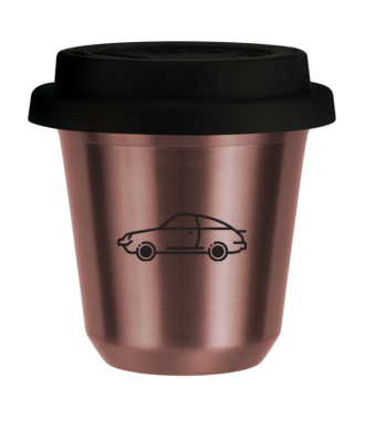 Tasse 80 ml OR ROSE "Voiture (noir)", avec couvercle noir Tasse 80 ml OR ROSE "Voiture (noir)", avec couvercle noir