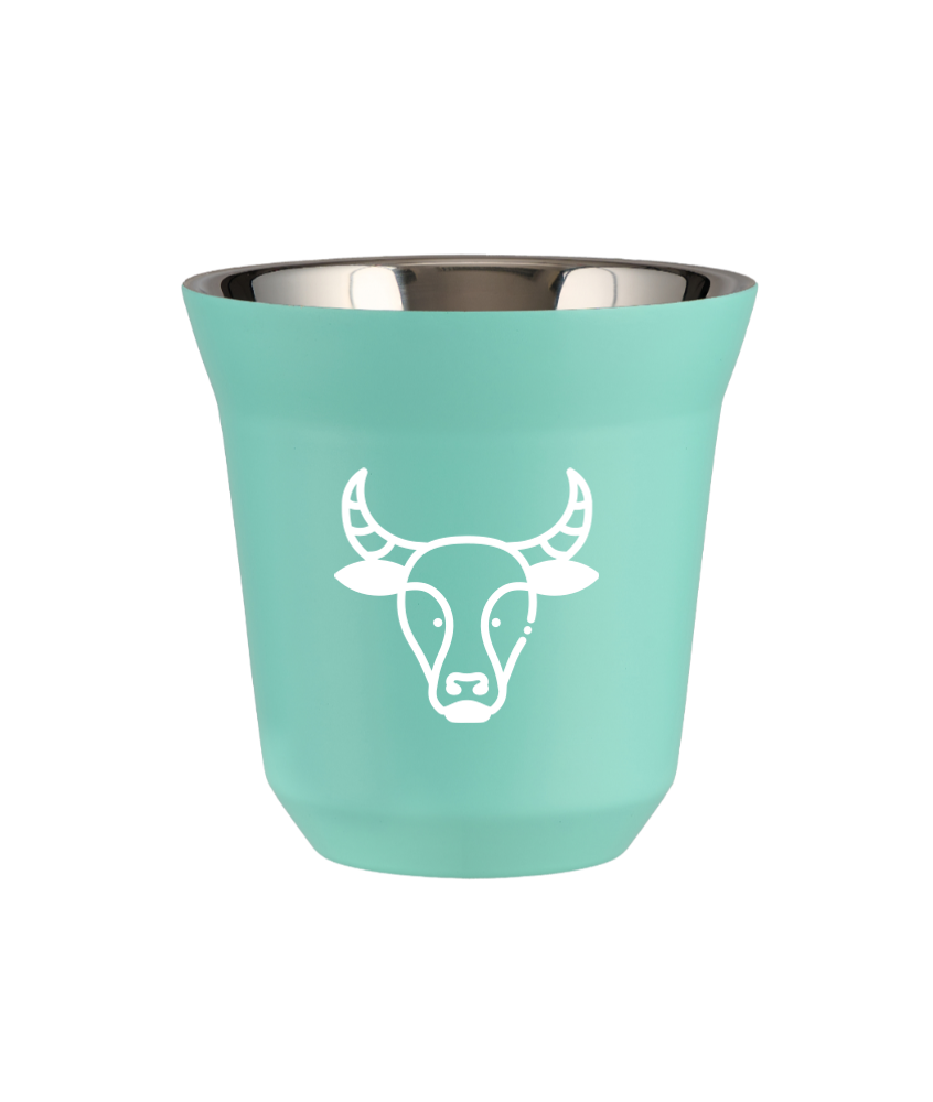 Tasse 150 ml TURQUOISE "Taureau (blanc)" Tasse 150 ml TURQUOISE "Taureau (blanc)"
