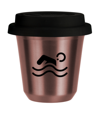 Tasse 80 ml OR ROSE "Natation", avec couvercle noir Tasse 80 ml OR ROSE "Natation", avec couvercle noir