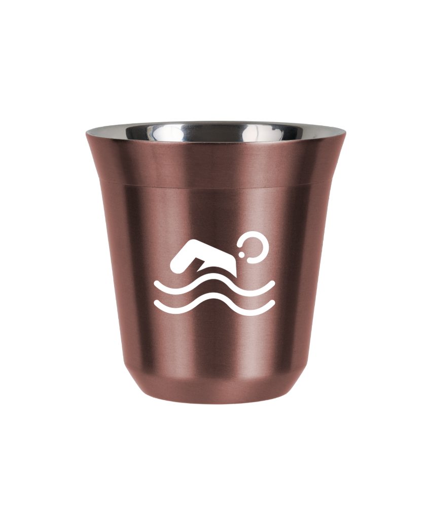 Tasse 80 ml OR ROSE "Natation (blanc)"