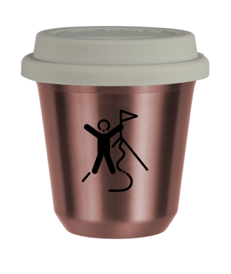 Tasse 80 ml OR ROSE "Escalade 1 (noir)", avec couvercle blanc Tasse 80 ml OR ROSE "Escalade 1 (noir)", avec couvercle blanc