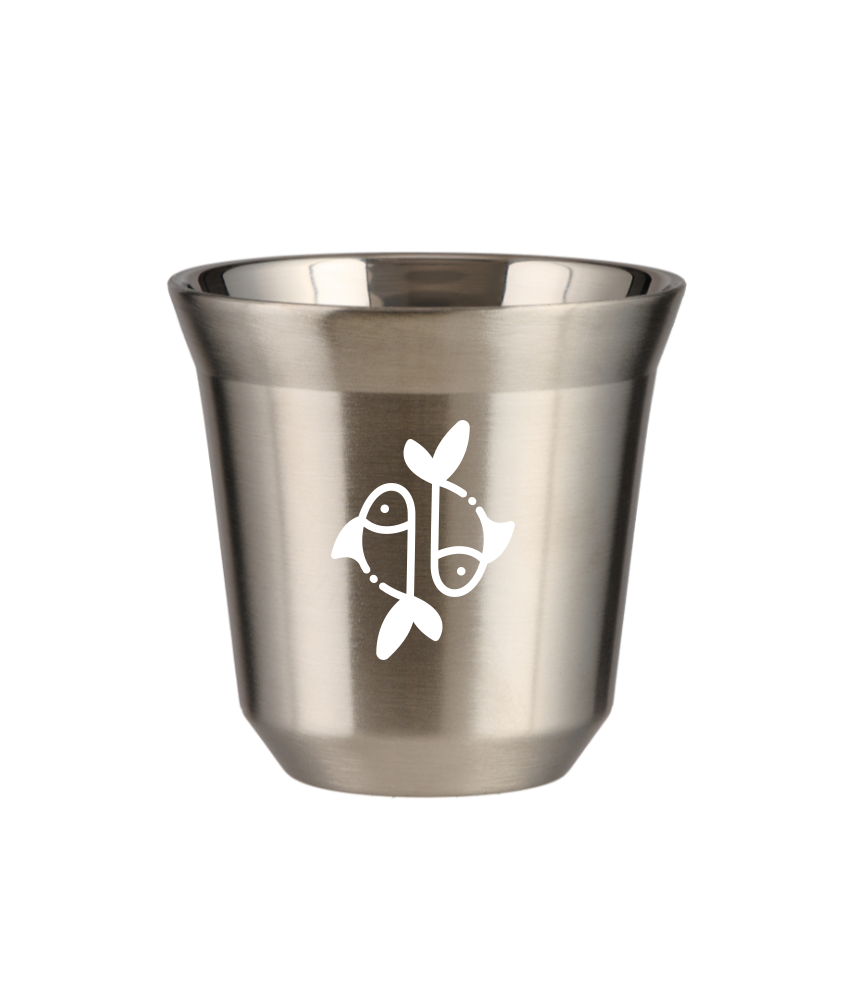 Tasse 150 ml ARGENT "Poissons (blanc)" Tasse 150 ml ARGENT "Poissons (blanc)"