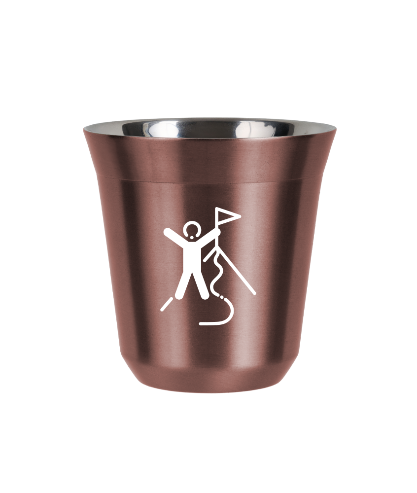 Tasse 80 ml OR ROSE "Escalade 1 (blanc)"