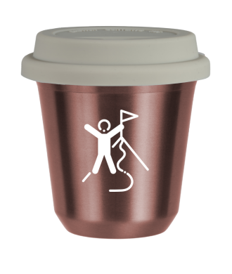 Tasse 80 ml OR ROSE "Escalade 1 (blanc)", avec couvercle blanc Tasse 80 ml OR ROSE "Escalade 1 (blanc)", avec couvercle blanc