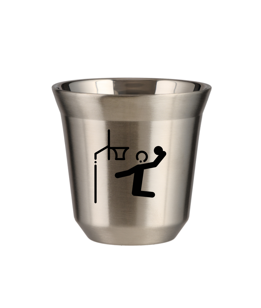 Tasse 150 ml ARGENT "Basket-ball (noir)"