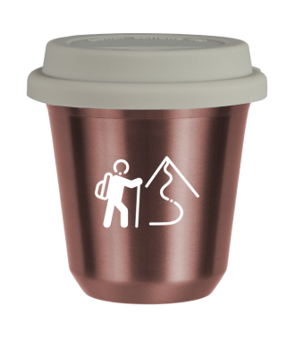 Tasse 80 ml OR ROSE "Escalade 2 (blanc)", avec couvercle blanc Tasse 80 ml OR ROSE "Escalade 2 (blanc)", avec couvercle blanc