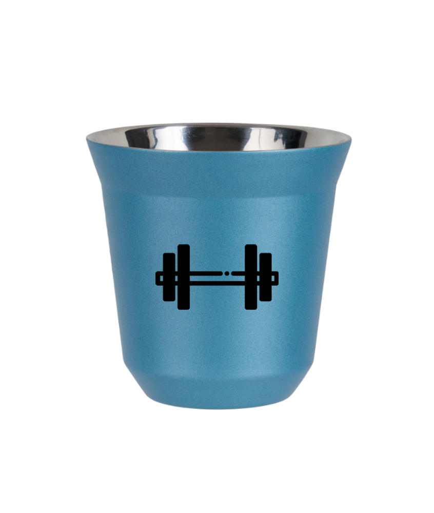 Tasse 150 ml BLEU CLAIR MÉTALLIQUE "Haltère" Tasse 150 ml BLEU CLAIR MÉTALLIQUE "Haltère"