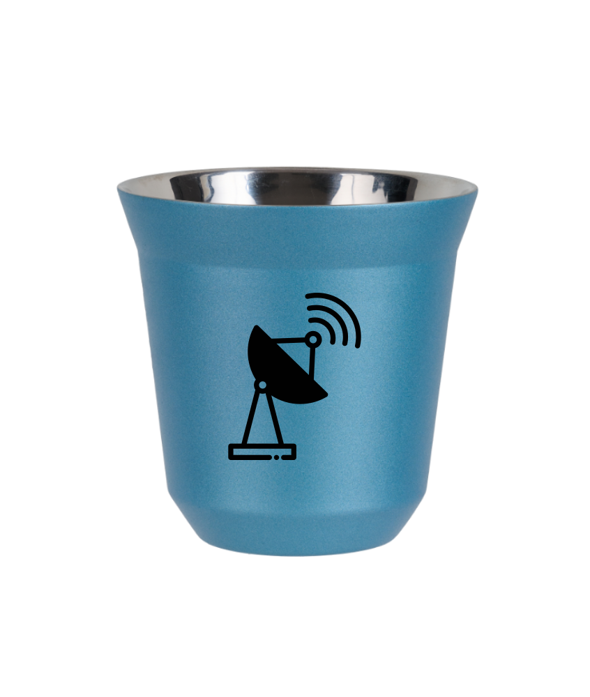Tasse 150 ml BLEU CLAIR MÉTALLIQUE "Antenne" Tasse 150 ml BLEU CLAIR MÉTALLIQUE "Antenne"