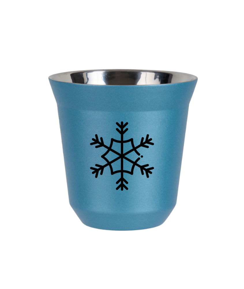 Tasse 150 ml BLEU CLAIR MÉTALLIQUE "Flocon de neige (noir)" Tasse 150 ml BLEU CLAIR MÉTALLIQUE "Flocon de neige (noir)"