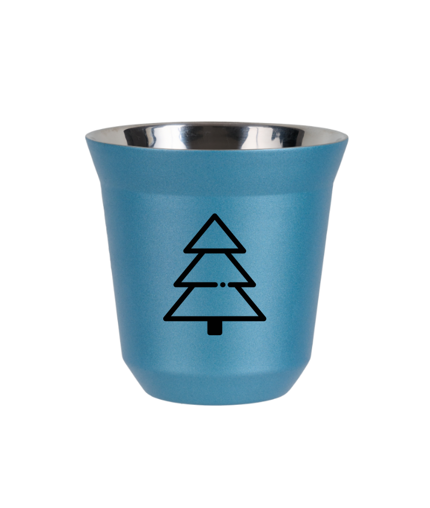 Tasse 150 ml BLEU CLAIR MÉTALLIQUE "Sapin de Noël (noir)" Tasse 150 ml BLEU CLAIR MÉTALLIQUE "Sapin de Noël (noir)"