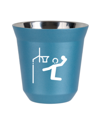 Tasse 150 ml BLEU CLAIR MÉTALLIQUE "Basket-ball (blanc)" Tasse 150 ml BLEU CLAIR MÉTALLIQUE "Basket-ball (blanc)"