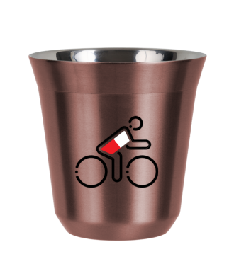 Tasse 80 ml OR ROSE "Cycliste aux couleurs polonaises (noir)" Tasse 80 ml OR ROSE "Cycliste aux couleurs polonaises (noir)"