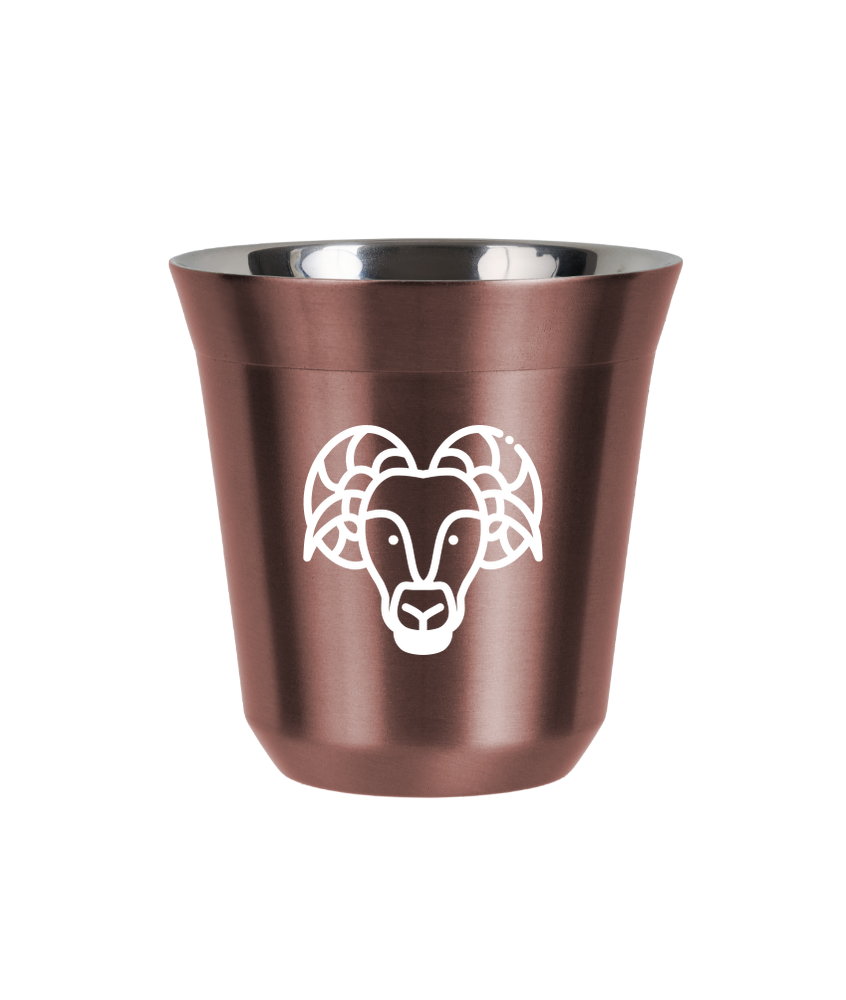Tasse 150 ml OR ROSE "Bélier (blanc)"