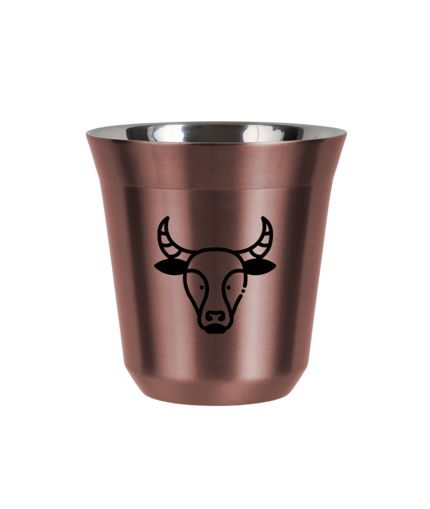 Tasse 150 ml OR ROSE "Taureau (noir)"
