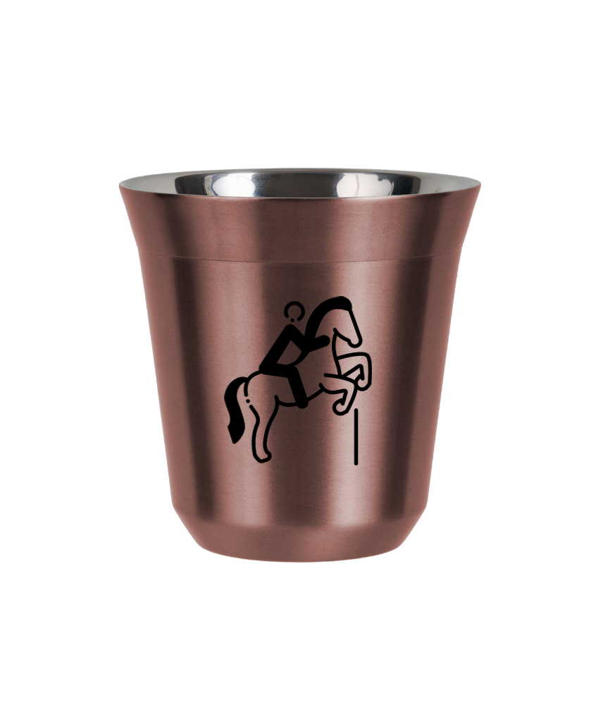 Tasse 80 ml OR ROSE "Équitation 1 (noir)"